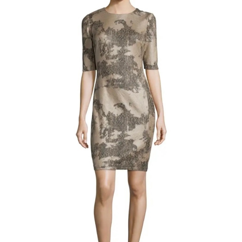 Carmen Marc-Volvo snake print Ponte half sleeve size medium midi dress